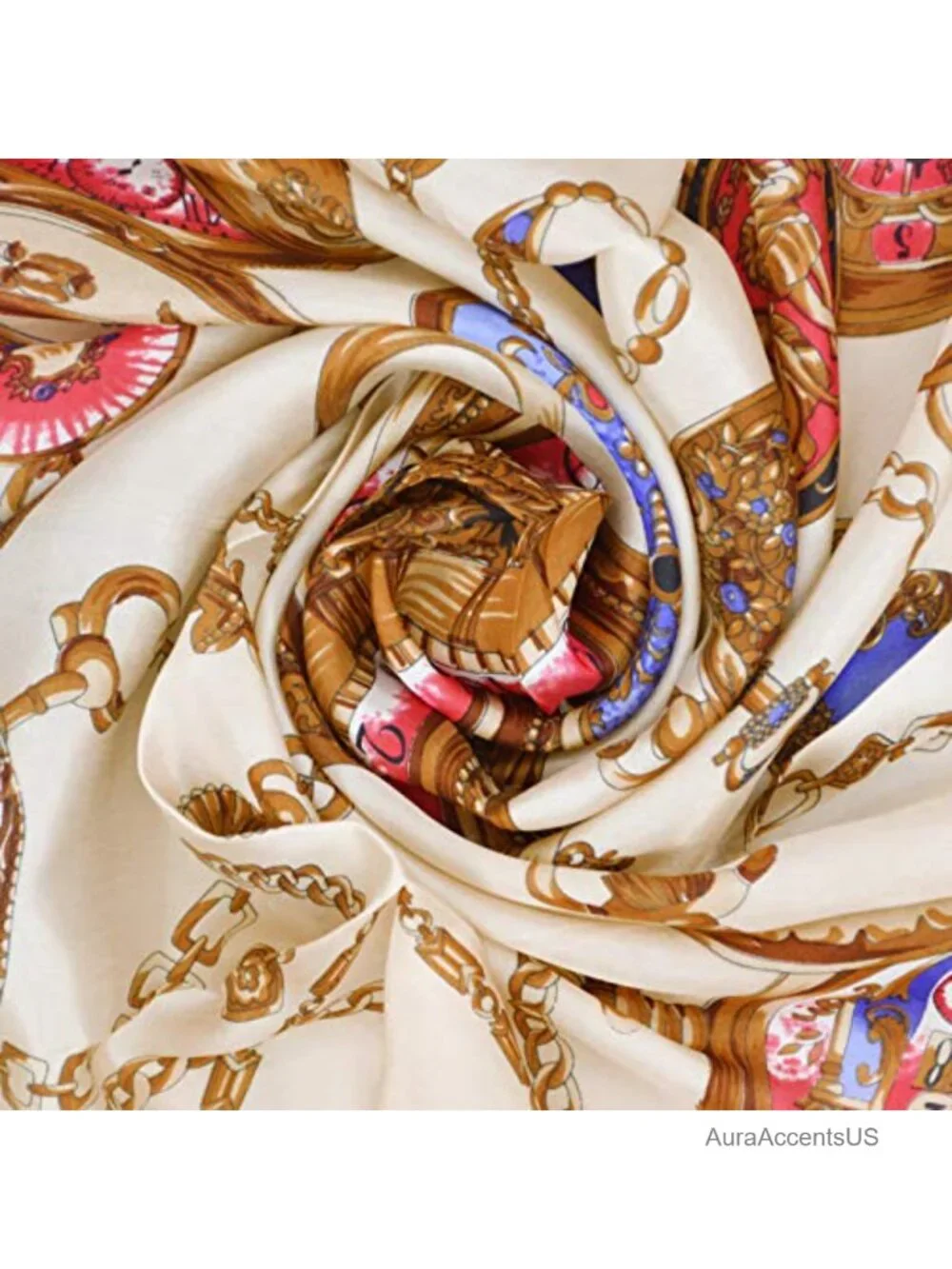 100% Silk Square Scarf, 33x33 Inches, Fashion Scarf for Women